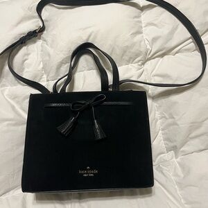 Kate Spade Hayes Satchel Suede Black Purse